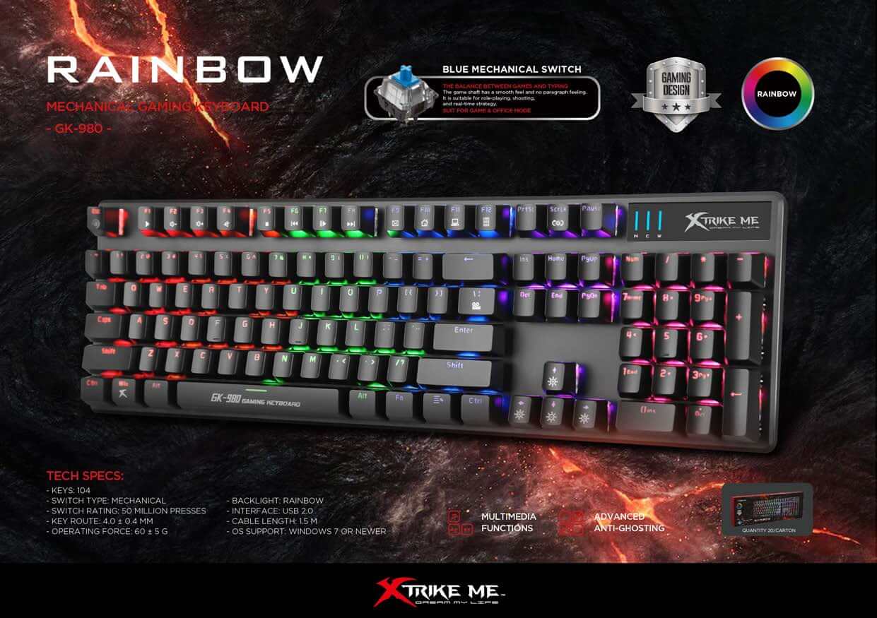 XTRIKE ME GK-980 Mechanical Gaming Keyboard XTRIKE ME GK-980 Mechanical Gaming Keyboard